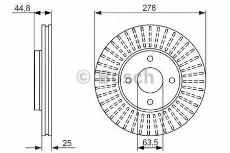 BOSCH 0986479637 Диск торм.вент.