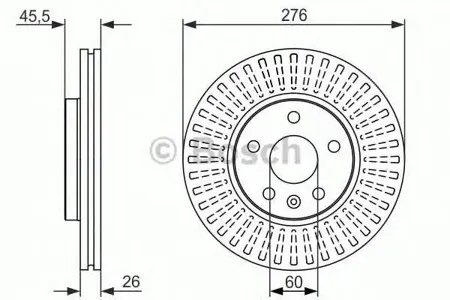 BOSCH 0986479643 Диск торм.вент.