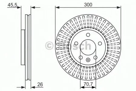 BOSCH 0986479644 Диск торм.вент.