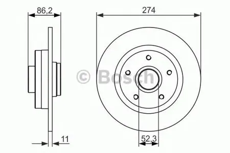 BOSCH 0986479682 Диск тормозной