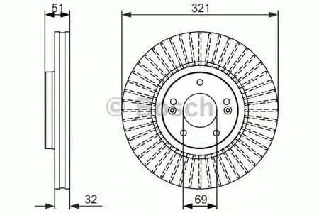 BOSCH 0986479692 Диск торм.вент.