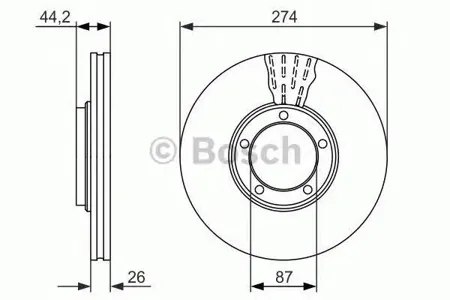 BOSCH 0986479696 Диск торм.вент.