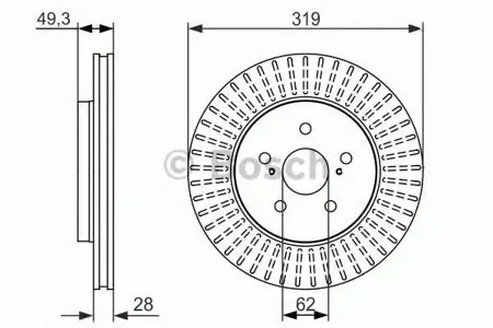 BOSCH 0986479722 Диск торм.вент.