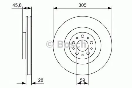 BOSCH 0986479736 Диск торм.вент.