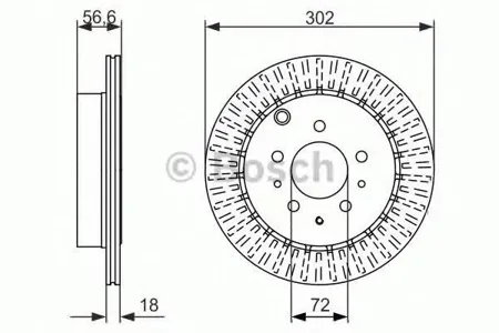 BOSCH 0986479757 Диск торм.вент.