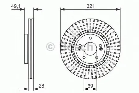 BOSCH 0986479786 Диск торм.вент.