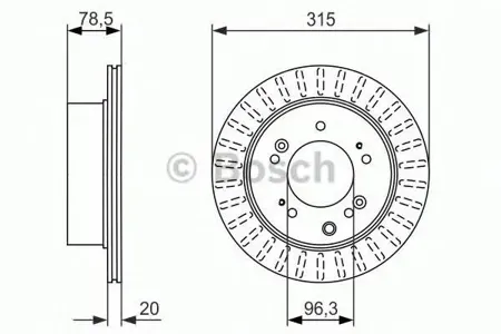 BOSCH 0986479793 Диск торм.вент.