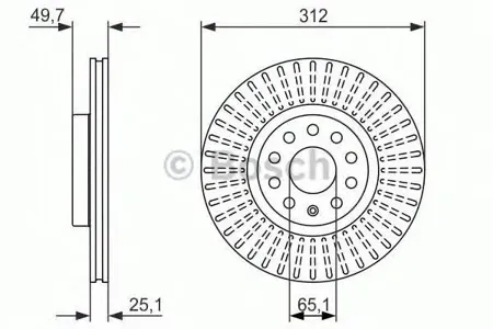 BOSCH 0986479932 Диск торм.вент.
