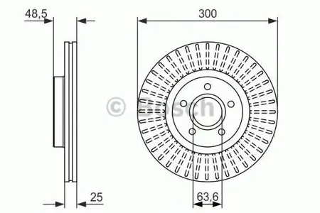 BOSCH 0986479956 Диск торм.вент.