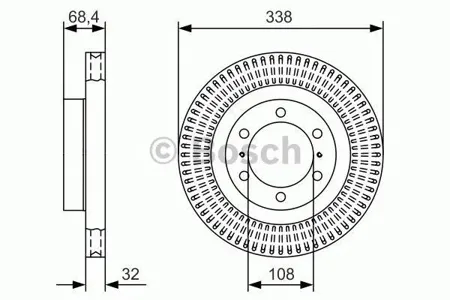 BOSCH 0986479A65 Диск торм.перед.вент. Toyota Land Cruiser Prado