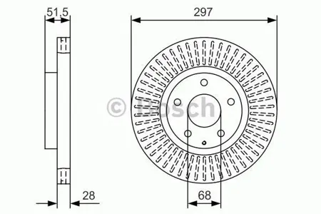 BOSCH 0986479B15 Диск торм.вент.