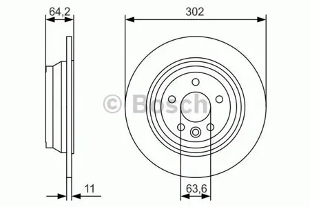 BOSCH 0986479B19 Диск тормозной 0 986 479 B19 задний лев,прав Freelander 2 2.03.22.2TD 06>