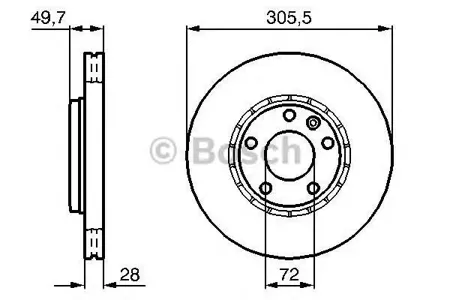 BOSCH 0986479B69 Диск торм.вент.