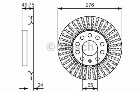 BOSCH 0986479C47 Диск тормозной Audi A3 Skoda Octavia VW Golf 12- передний вент. D 276мм.