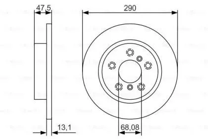 BOSCH 0986479D17 Диск торм.задний