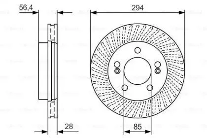 BOSCH 0986479D32 Диск торм.перед. SsangYong Kyron 2.0D2.7D 05> Actyon 2.02.3D 06> Rexton 3.22.7D