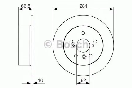 BOSCH 0986479R06 Диск торм.задний Toyota Camry 012006-2,4L