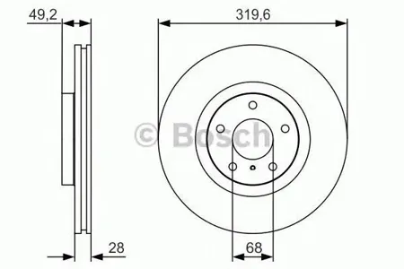 BOSCH 0986479R22 Диск торм.вент.
