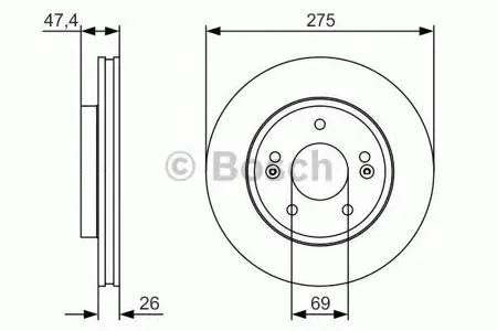 BOSCH 0986479R26 Диск торм.вент.