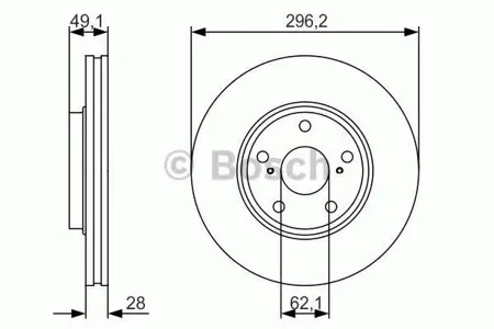 BOSCH 0986479R28 Диск торм.вент.