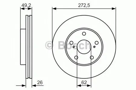 BOSCH 0986479R45 Диск торм.вент.