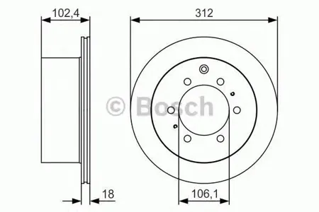 BOSCH 0986479R57 Диск торм.вент.