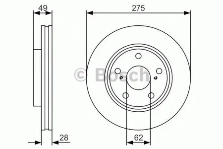 BOSCH 0986479R58 Диск торм.вент.