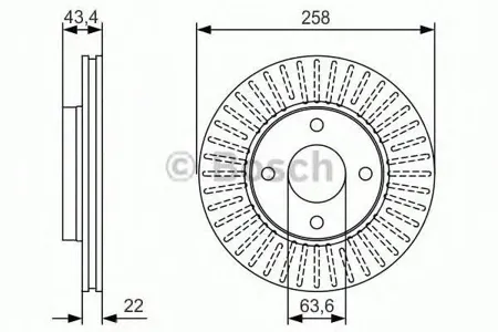 BOSCH 0986479R64 Диск торм.вент.