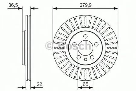 BOSCH 0986479R68 Диск торм.вент.