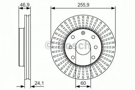 BOSCH 0986479R70 Диск торм.вент.