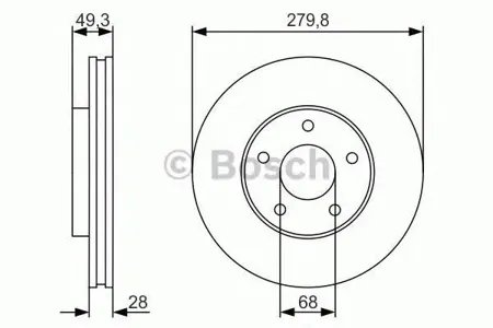 BOSCH 0986479R90 Диск торм.вент.