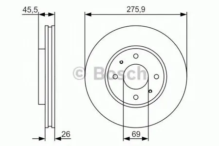 BOSCH 0986479R94 Диск торм.вент.