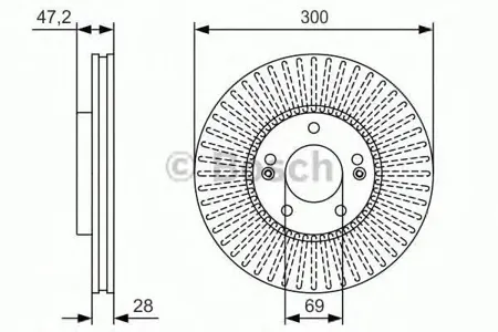 BOSCH 0986479S14 Диск торм.вент.