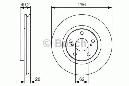 BOSCH 0986479S22 Диск торм.вент.