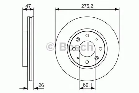 BOSCH 0986479S28 Диск торм.вент.