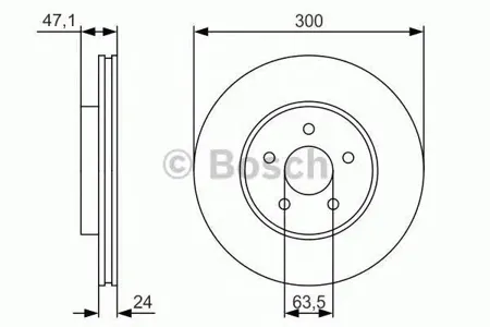 BOSCH 0986479S48 Диск торм.вент.