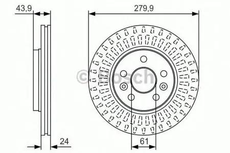 BOSCH 0986479S66 Диск торм. пер. вент.D=280мм.