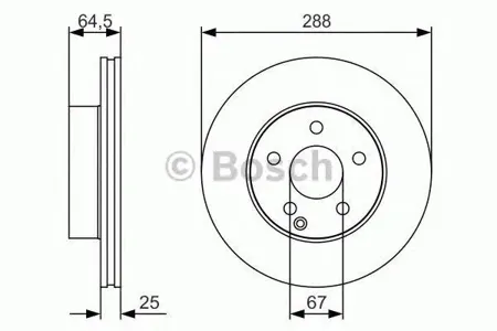 BOSCH 0986479S83 Диск торм.вент.