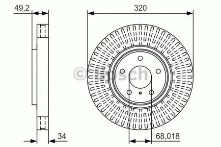 BOSCH 0986479T32 Диск торм.вент.
