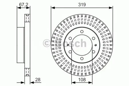 BOSCH 0986479T36 Диск торм.вент.