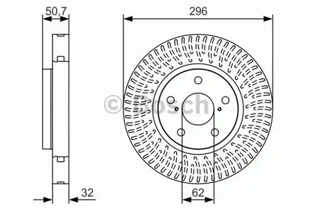 BOSCH 0986479T37 Диск торм.перед. Lexus Toyota GS350, IS250,
