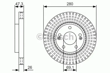 BOSCH 0986479U10 Диск торм.вент.