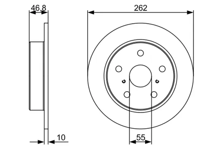 BOSCH 0986479V55 Диск торм. зад. вент.[298,1x10] 5 отв.