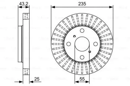 BOSCH 0986479W10 Диск торм.вент.