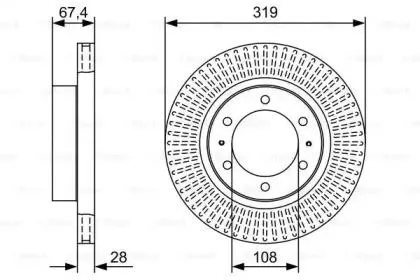 BOSCH 0986479W47 Диск тормозной 0 986 479 W47 передний Toyota Land Cruiser 100 4.2TD4.7 98>