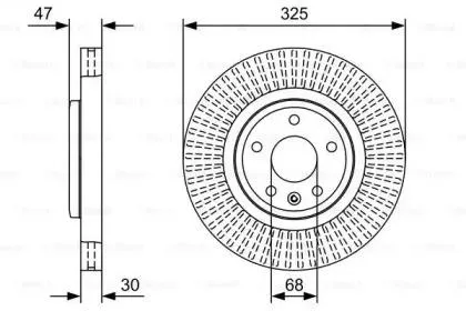BOSCH 0986479W52 Диск тормозной Ford Explorer -112013 перед.вент.D 250мм.