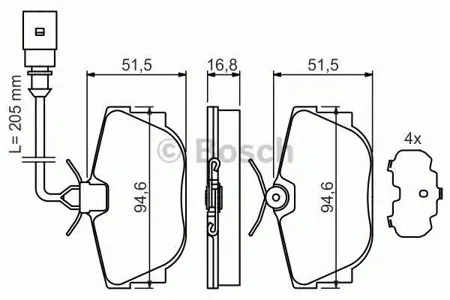 BOSCH 0986494051 Колодки торм.
