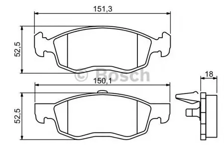 BOSCH 0986494197 Колодки тормозные RENAULT LOGAN универсал/пикап 06- передние