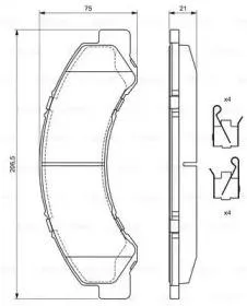 BOSCH 0986494677 0 986 494 677 колодки дисковые передние Isuzu Elf 3.0D-5.2D92>