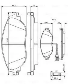 BOSCH 0986494704 Колодки торм.передние Seat Alha Mercedes VW Sharan 1.42.0TSi2.0TDi 10>
